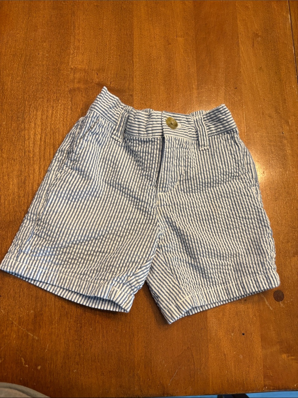 Janie and Jack Blue and White Seersucker Shorts